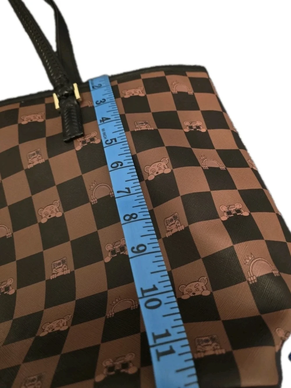 Sprayground Limited Edition Brown Checkered Shark Tote Bag NWT